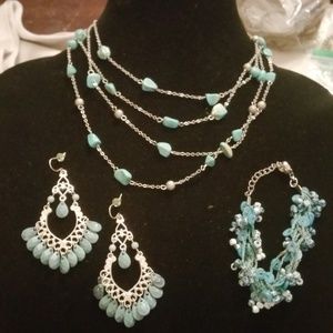 Southwest Silver & Teal Jewelry Bundle